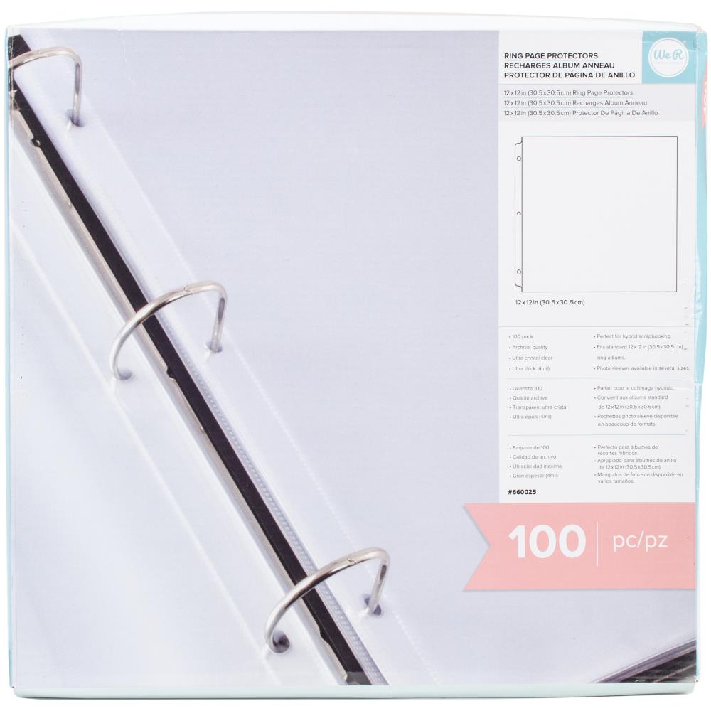 We R Memory Keepers 12 x 12 Ringed Photo Sleeves ~ 100 pack