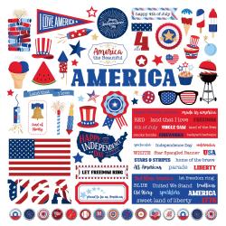 Land That I Love Stickers 12"X12" Elements - 12 x 12 Cardstock Stickers