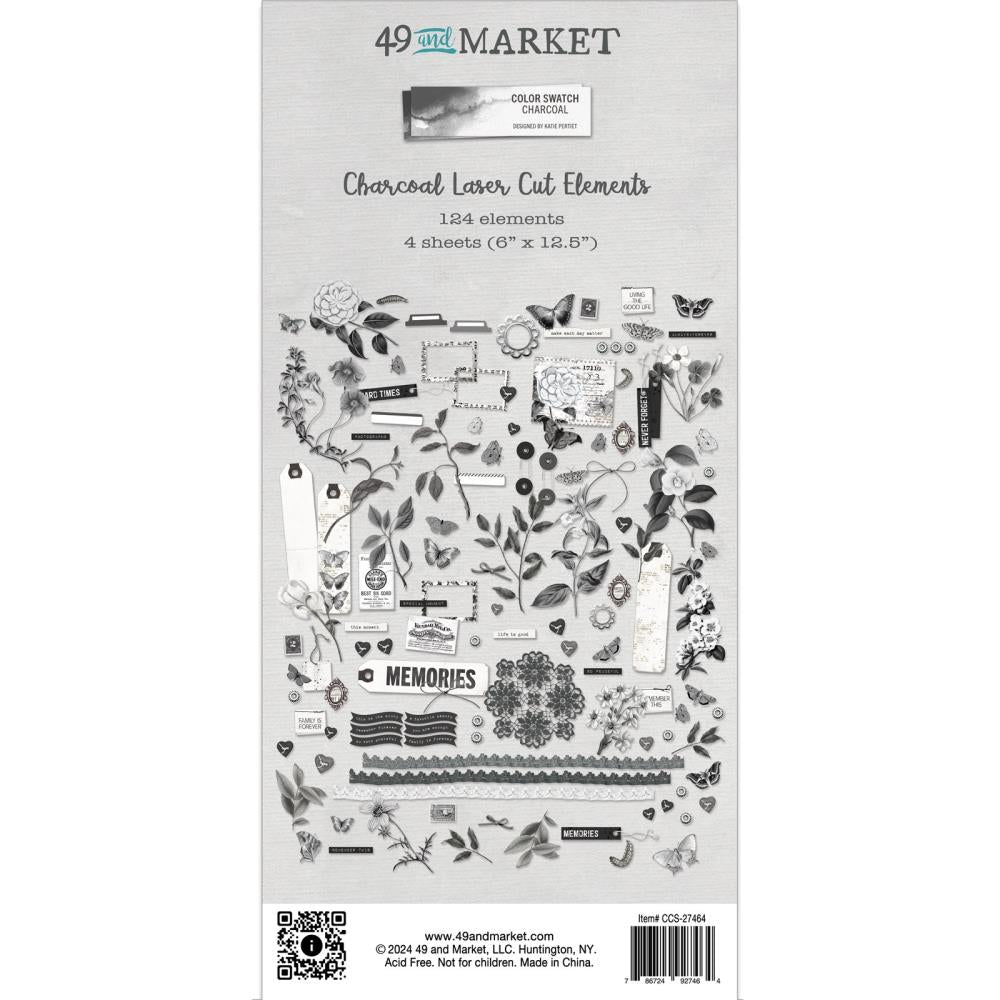 Color Swatch Charcoal Collection - Laser Cut Elements