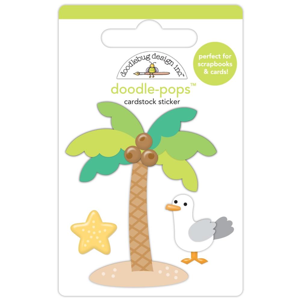 Doodlebug Doodle-Pops 3D Sticker - Palm Beach, Summer Fun