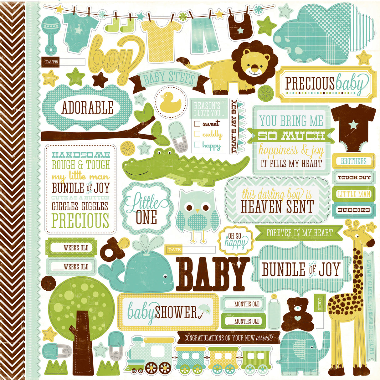 Bundle Of Joy Boy Collection: Cardstock Stickers