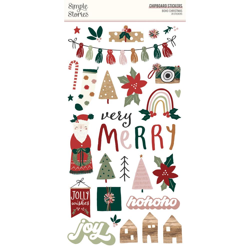 Boho Christmas - 6x12 Chipboard Stickers