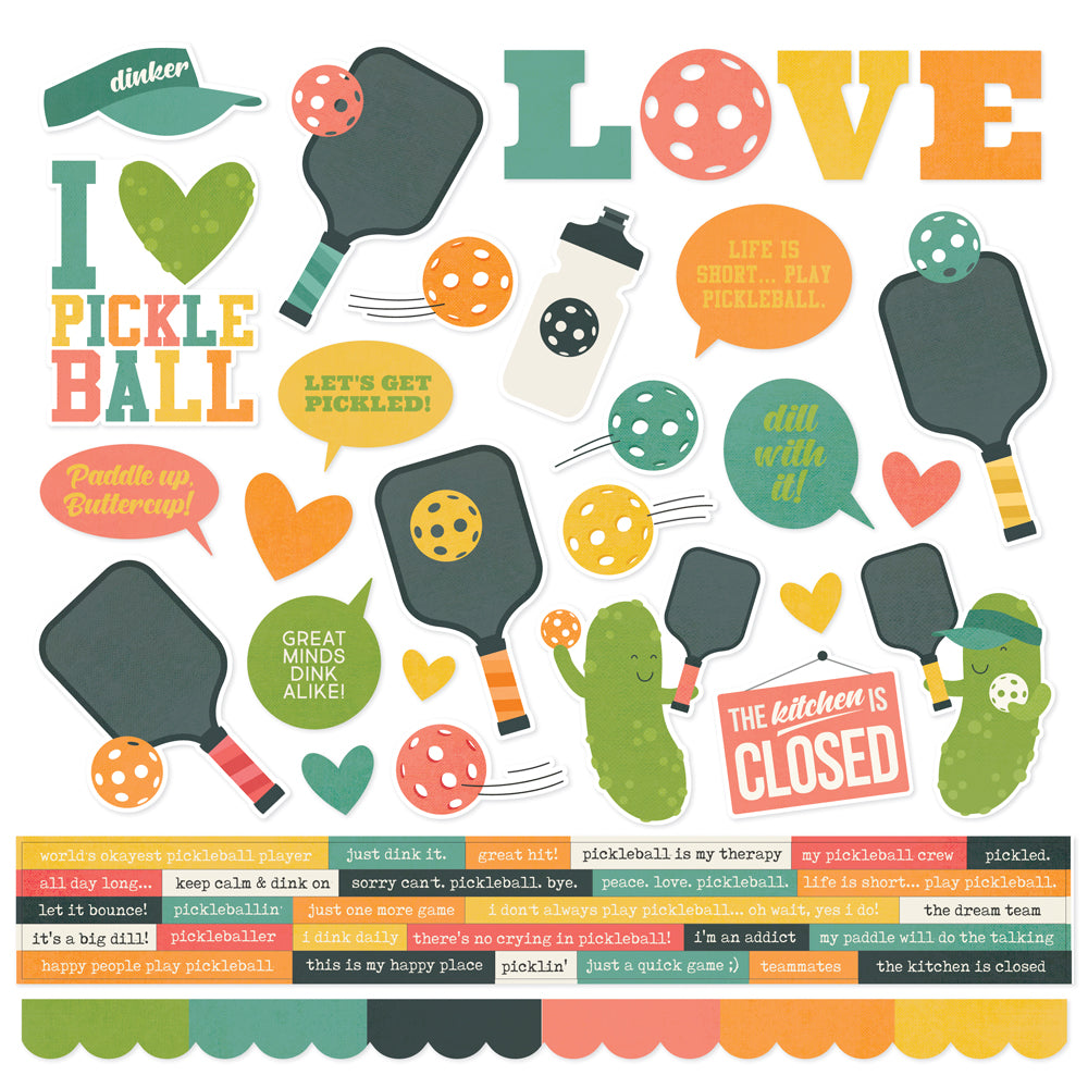 Pickleball - Cardstock Stickers
