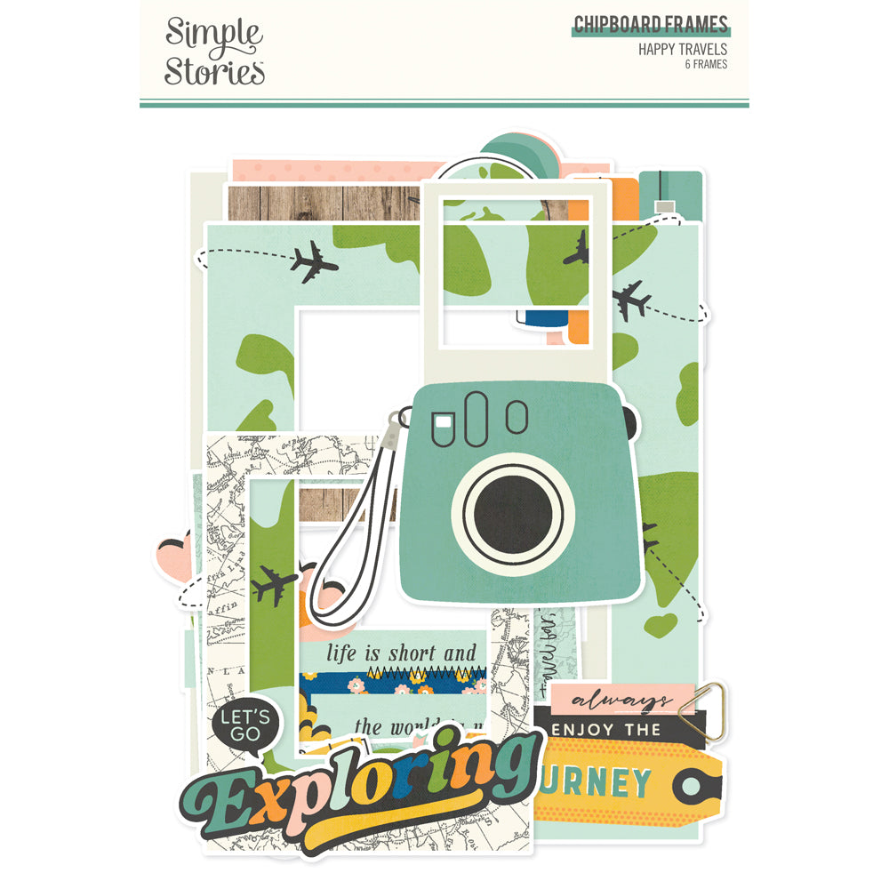 Happy Travels - Chipboard Frames