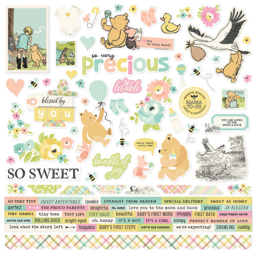 Say Cheese Classic Pooh Baby Cardstock Stickers