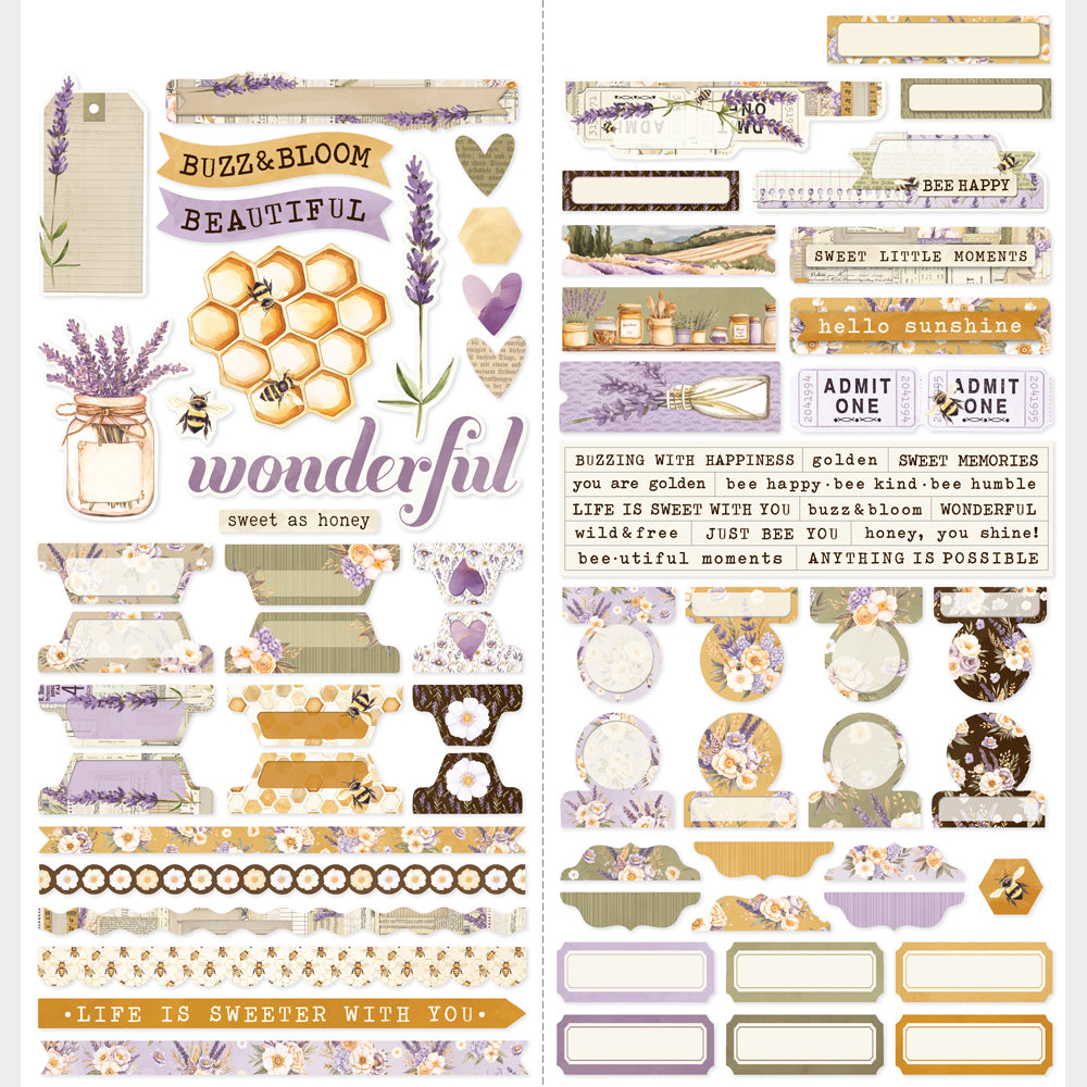 Simple Vintage Lavender Fields - Cardstock Stickers Basics