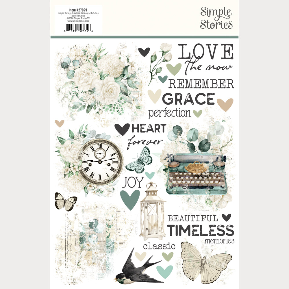 Simple Vintage Timeless Harmony - Rub Ons