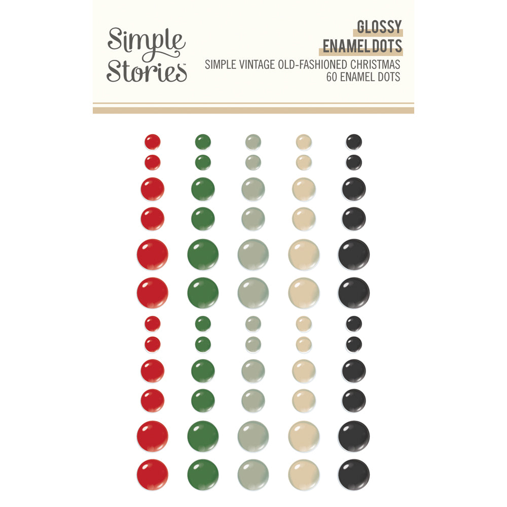 Simple Stories - Simple Vintage Old Fashioned Christmas Glossy Enamel Dots **PRE-ORDER**