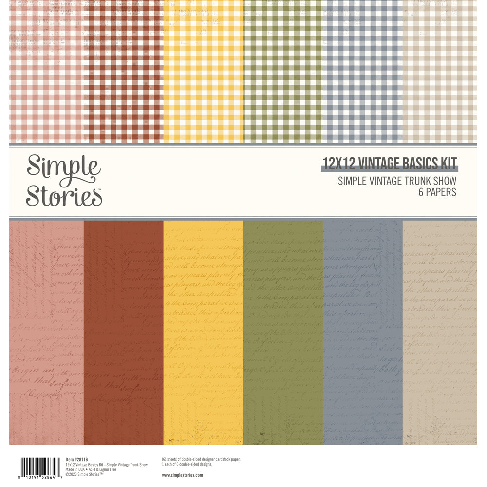 Simple Stories - Simple Vintage Trunk Show 12x12 Vintage Basics Kit **Pre-Order**