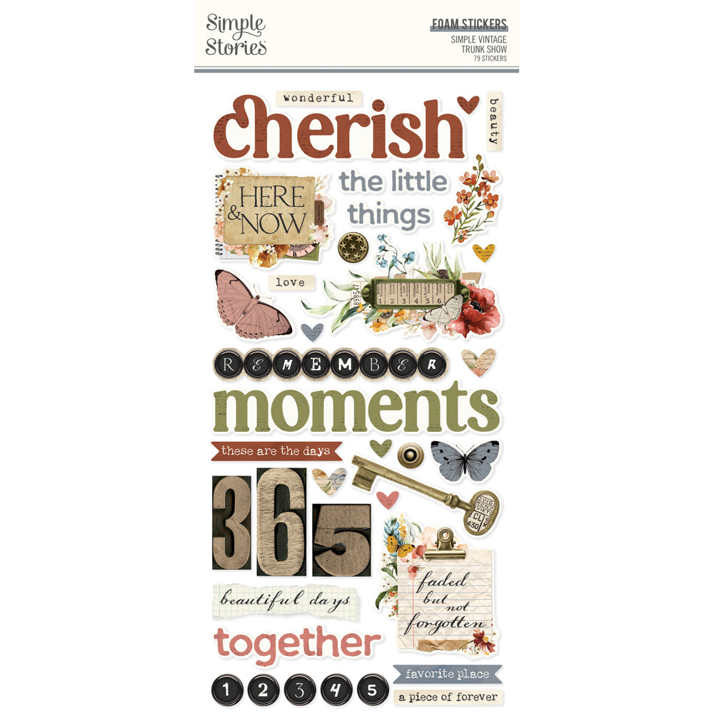 Simple Stories - CSimple Vintage Trunk Show Foam Stickers **Pre-Order**