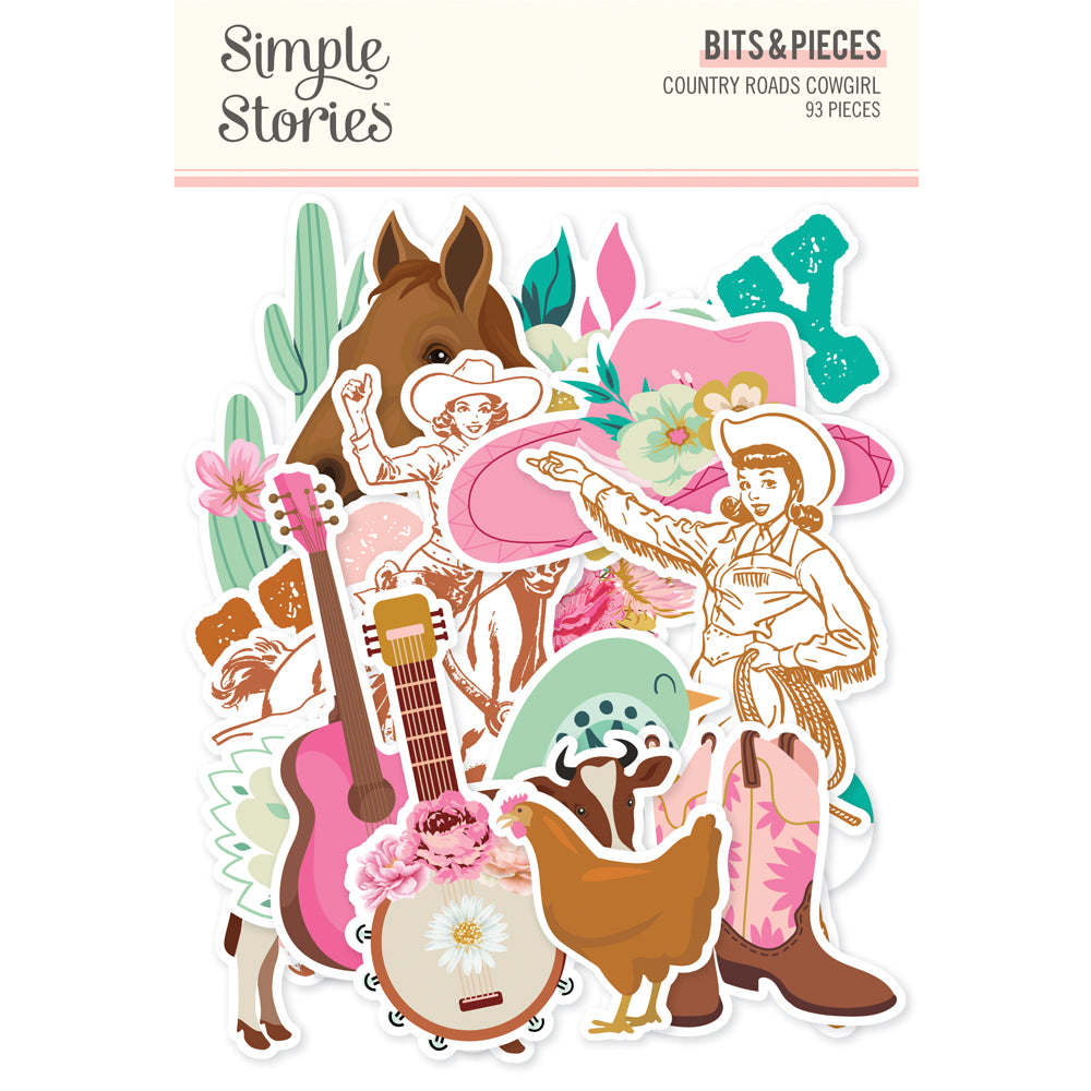 Simple Stories - Country Roads Cowgirl Bits & Pieces **Pre-Order**