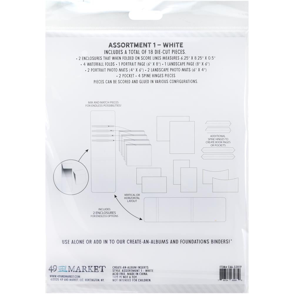 49 And Market Create-An-Album Foundation Inserts - Assort. 1 White