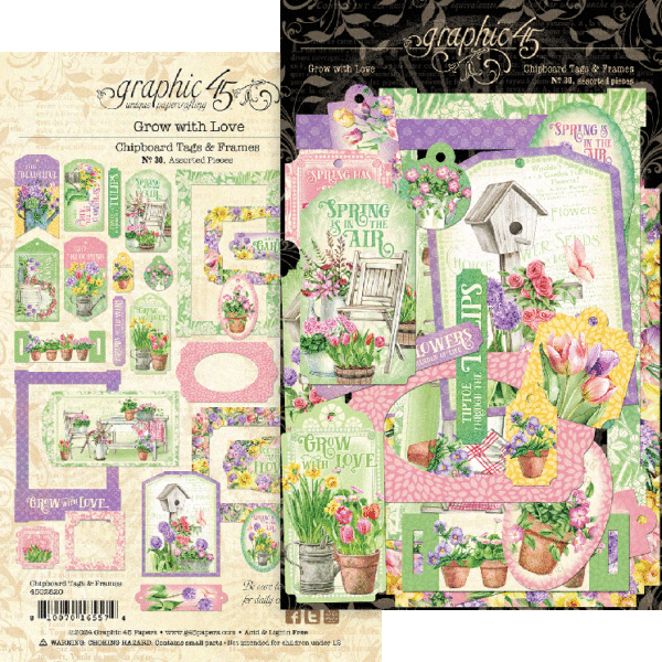 Grow with Love Chipboard Tags & Frames