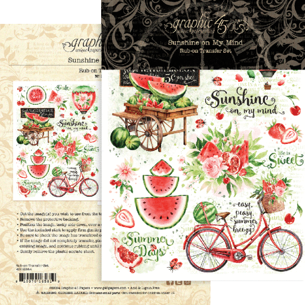 Sunshine on my Mind Rub-On Transfers