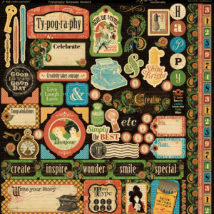 Graphic 45 Keepsake Kit with Exclusive Metal Die (Typography)