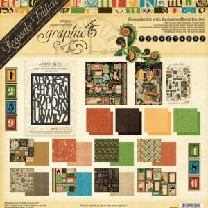 Graphic 45 Keepsake Kit with Exclusive Metal Die (Typography)