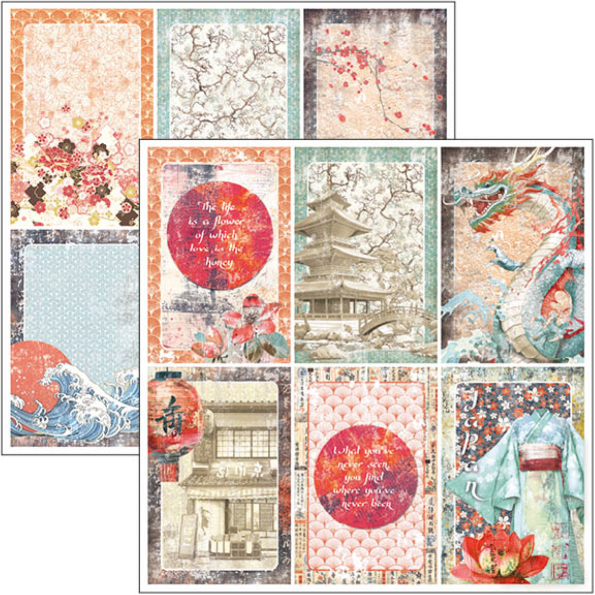 Ciao Bella Land of the Rising Sun Paper Pad 12"x12" 12/Pkg