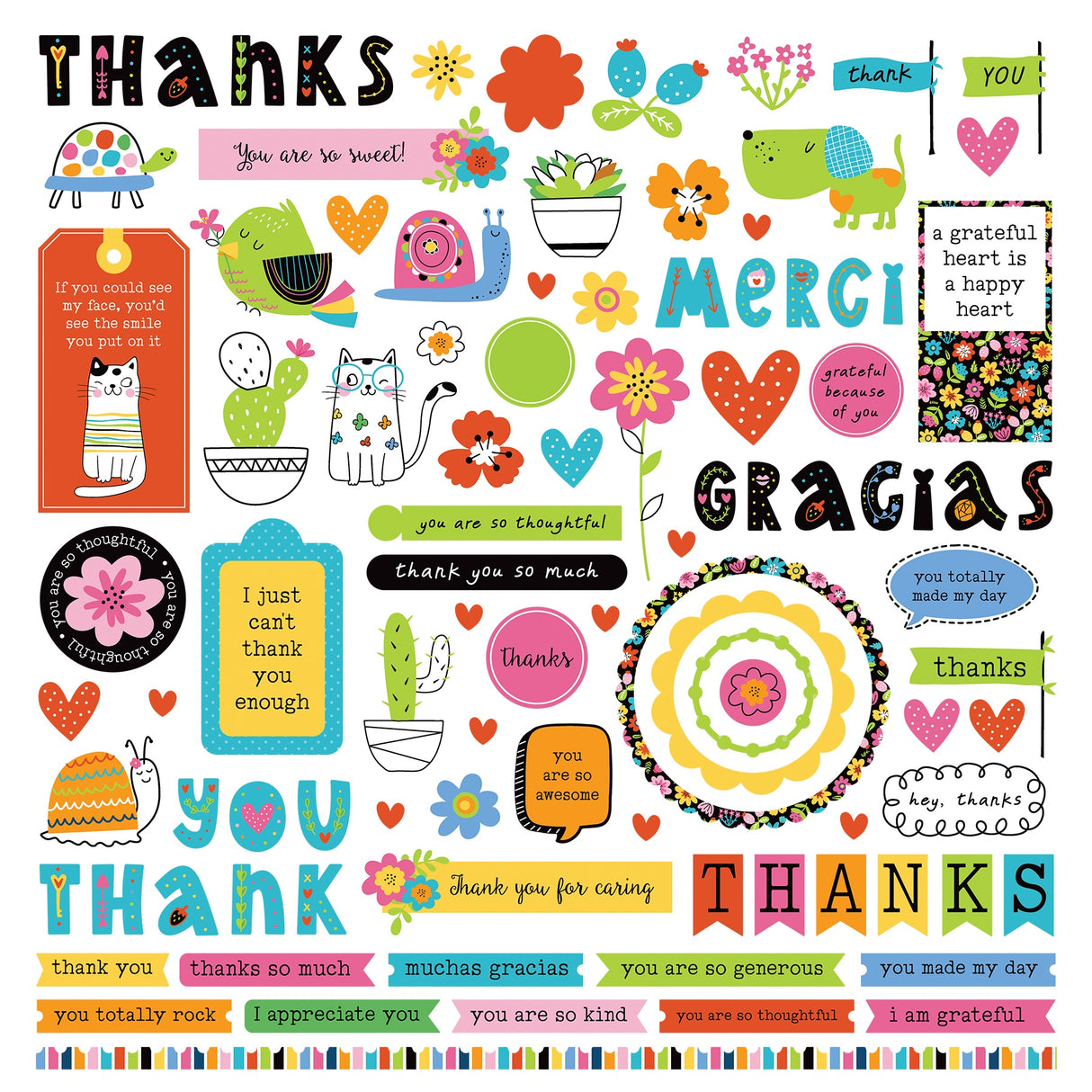 Snail Mail Stickers 12"X12"-Elements