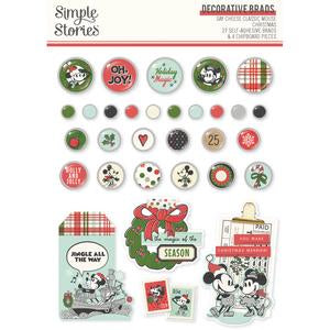 Say Cheese Classic Mouse Christmas - Decorative Brads
