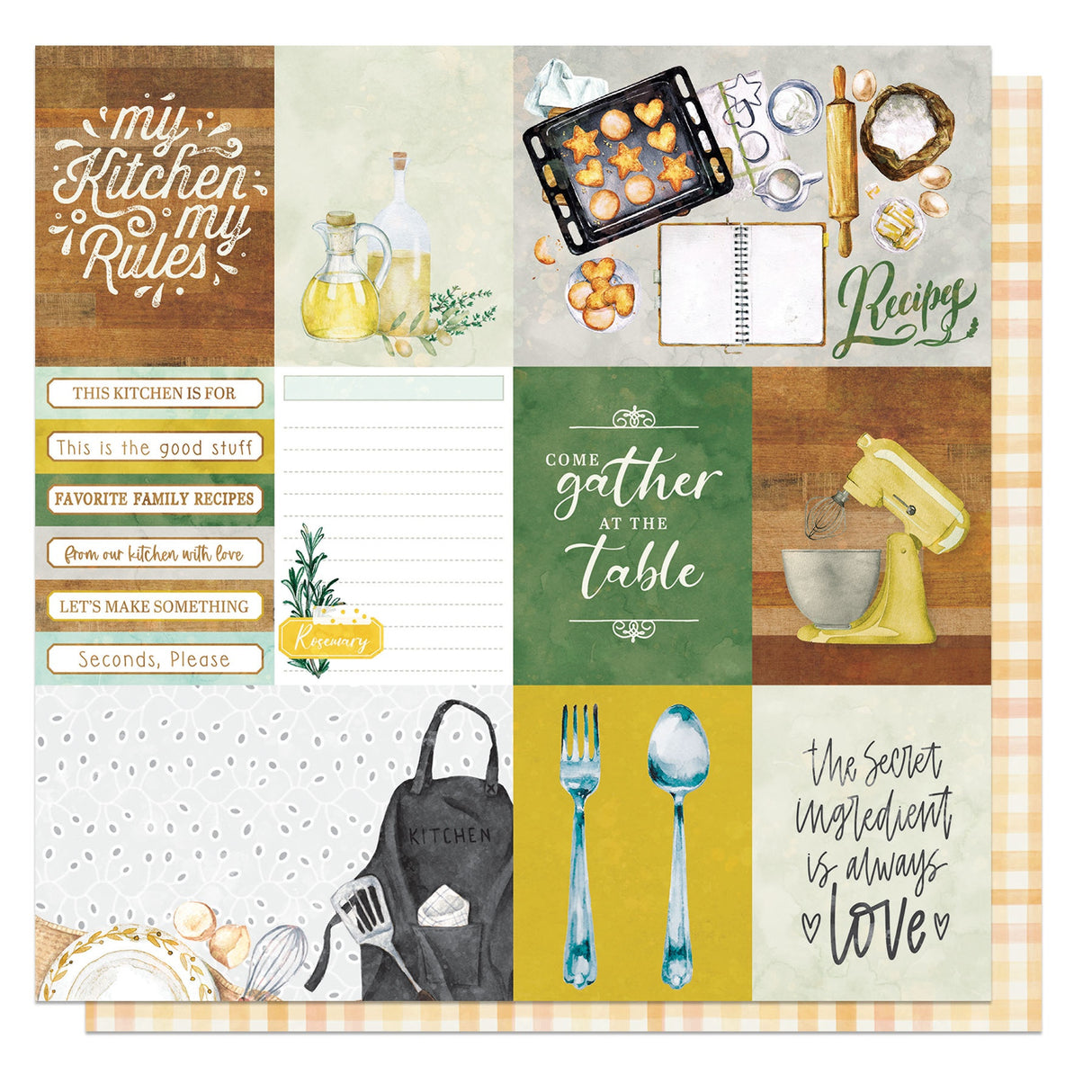 Fresh Picked 2 Double-Sided Cardstock 12"X12"-My Kitchen My Rules