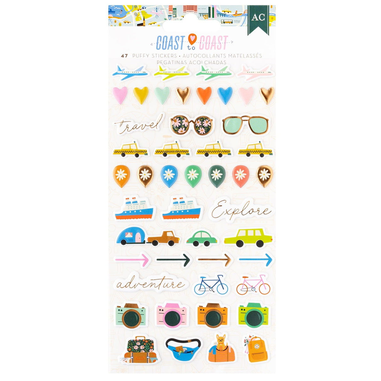 Coast-To-Coast Puffy Stickers 47 pack