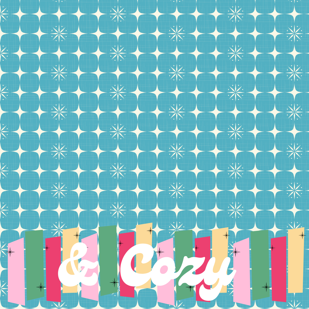 Crafty & Cozy Scrapbooking Paper – Retro Banner Blue