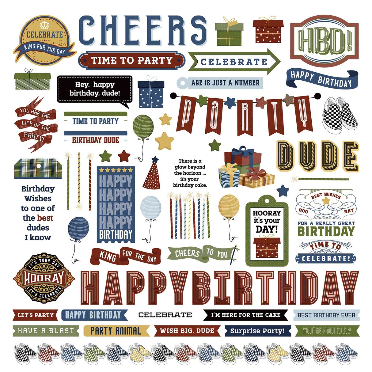 Birthday Bash Stickers 12"X12"-Elements