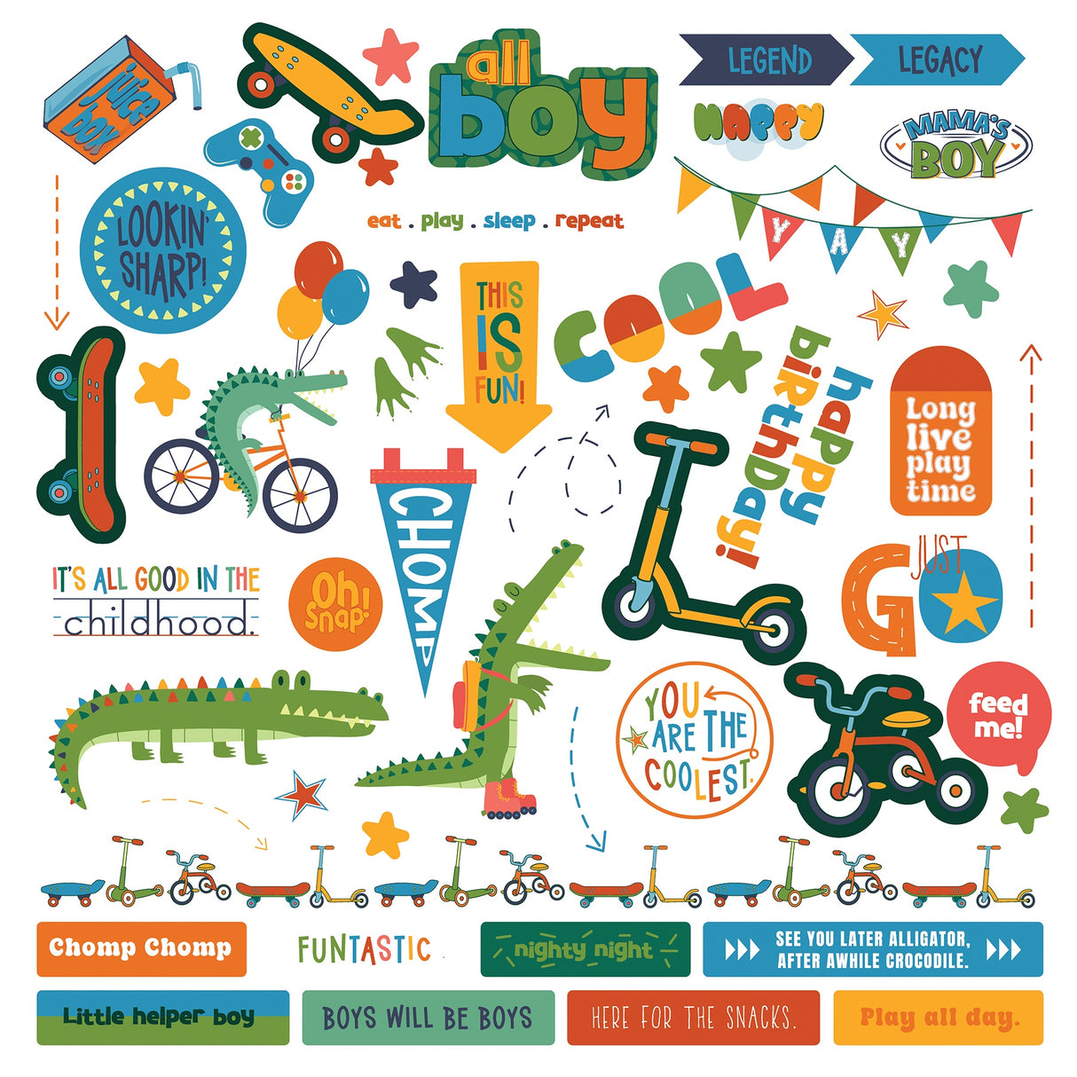 Later Gator Stickers 12"X12"-Elements