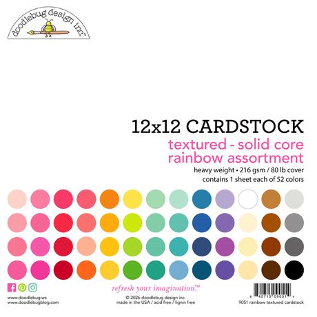 Doodlebug Design 12x12 Cardstock Rainbow Assortment