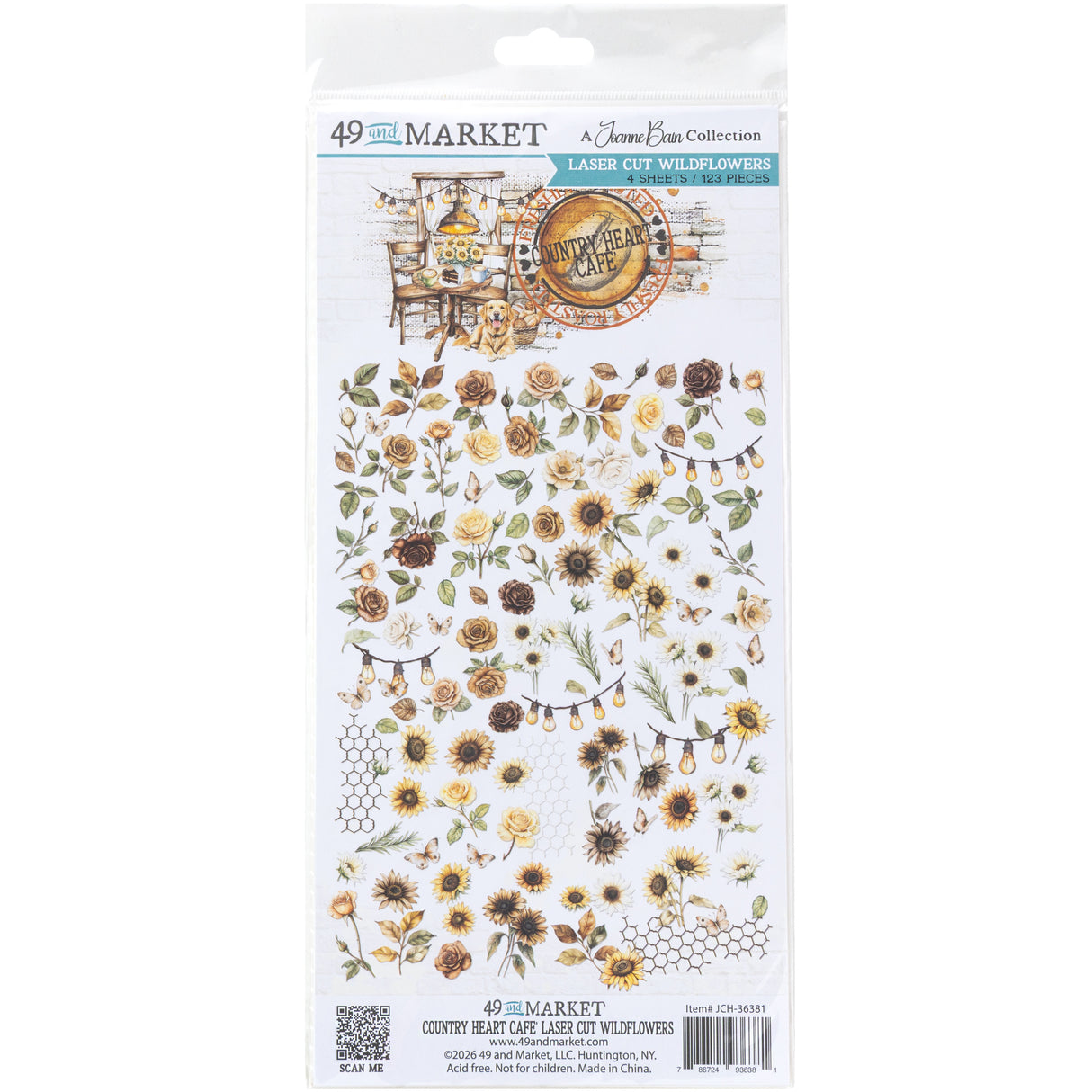 49 and Market - Country Heart Café Laser Cut Wildflowers