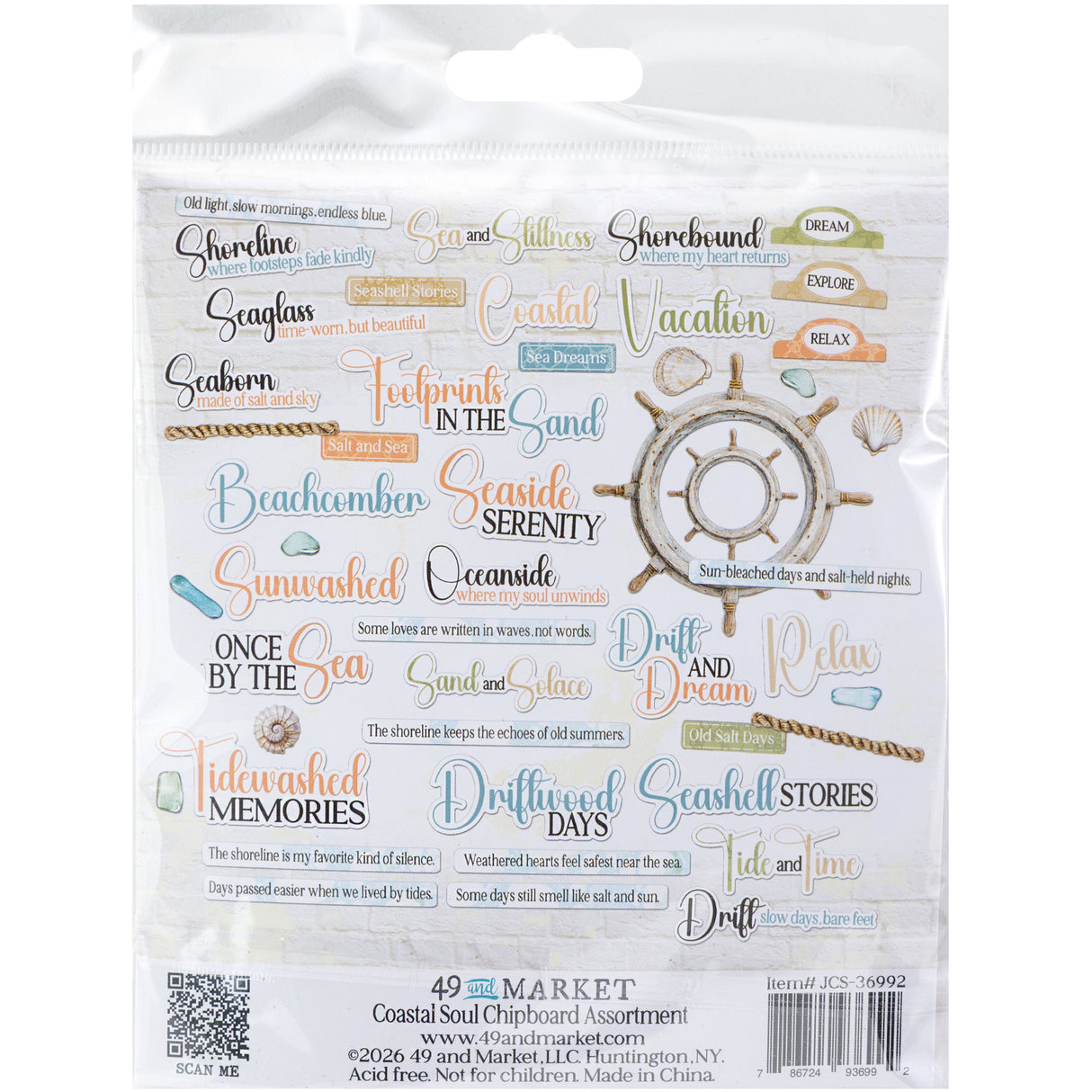 49 and Market - Coastal Soul Chipboard Assortment