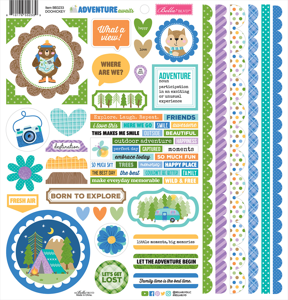 Adventure Awaits Doohickey Cardstock Stickers **PRE-ORDER**