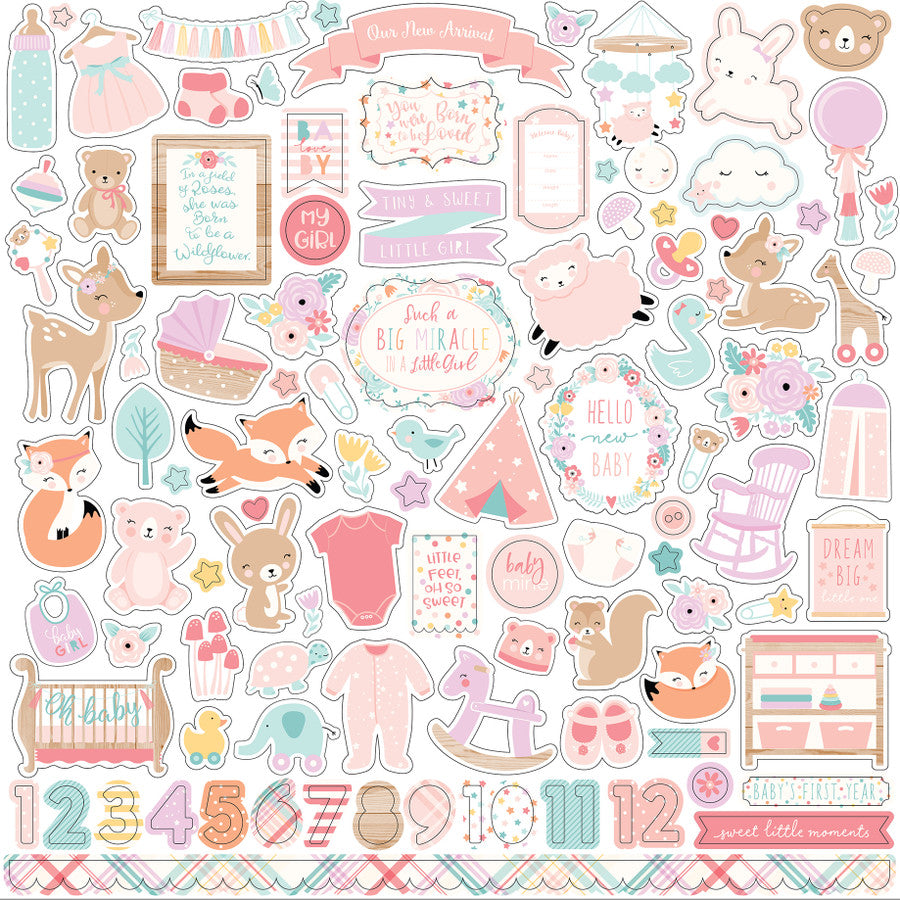 Hello Baby Sticker - 12 x 12 Cardstock Stickers