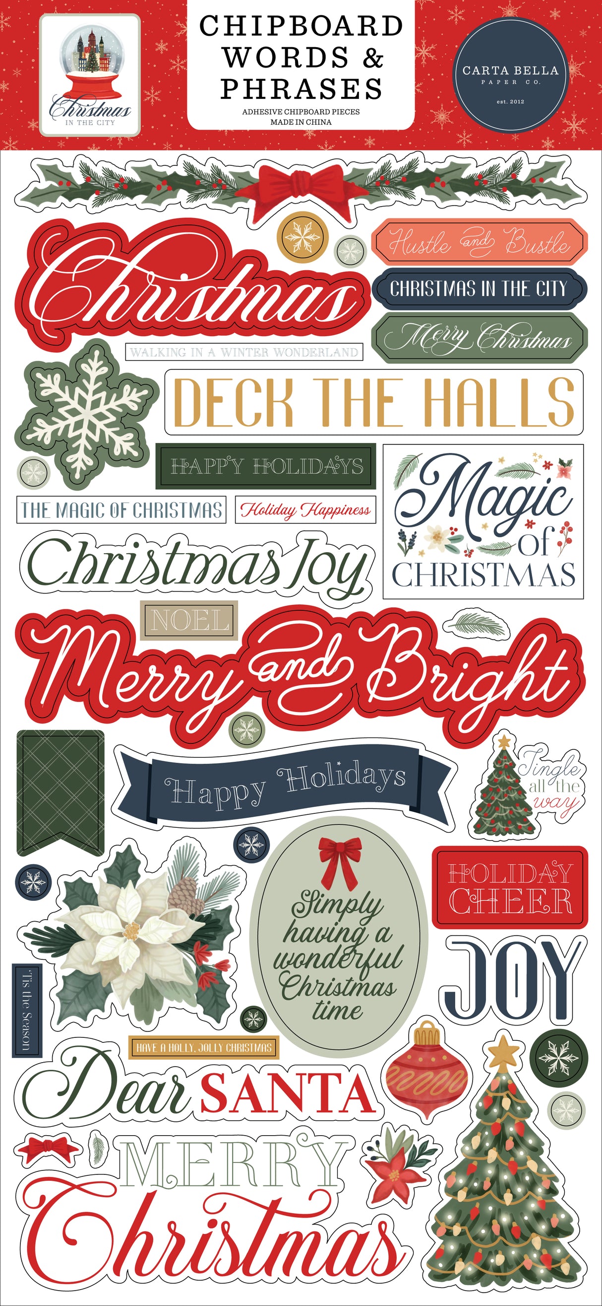 Christmas in the City Chipboard Words & Phrases