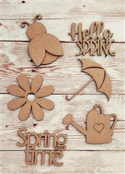 SPRING chipboard punchout embellishment