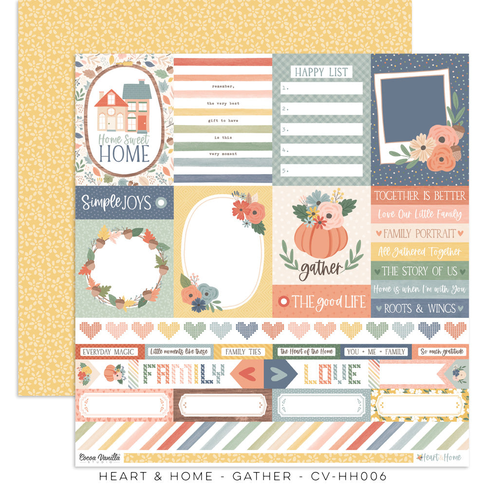 HEART & HOME – GATHER 12x12 PAPER