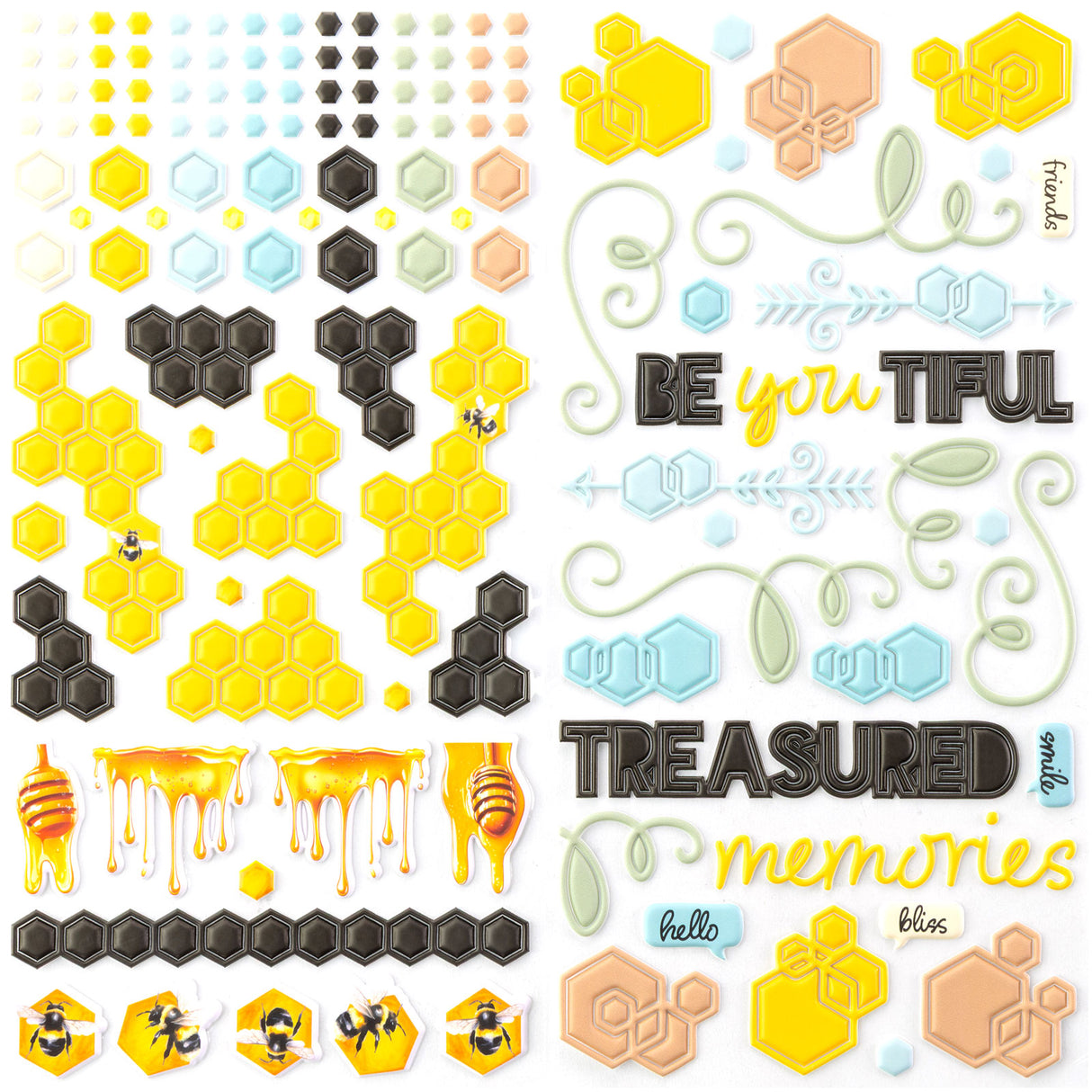 Botanical Buzz- 49 And Market Puffy Stickers