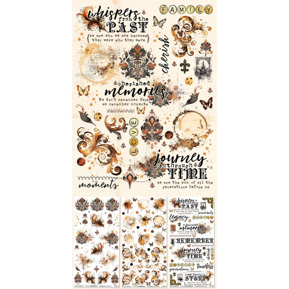 49 and Market 6 x 12 Blendable Rub-On Transfers - Nostalgic Memories (Dennis Bruton)