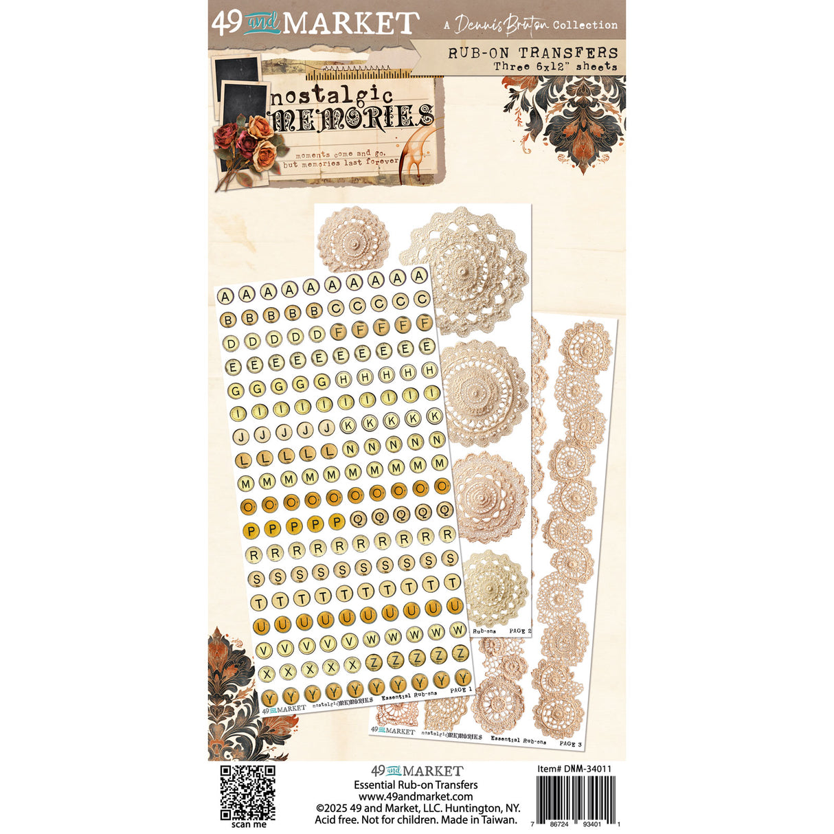 49 and Market 6 x 12 Essential Rub-On Transfers - Nostalgic Memories (Dennis Bruton)