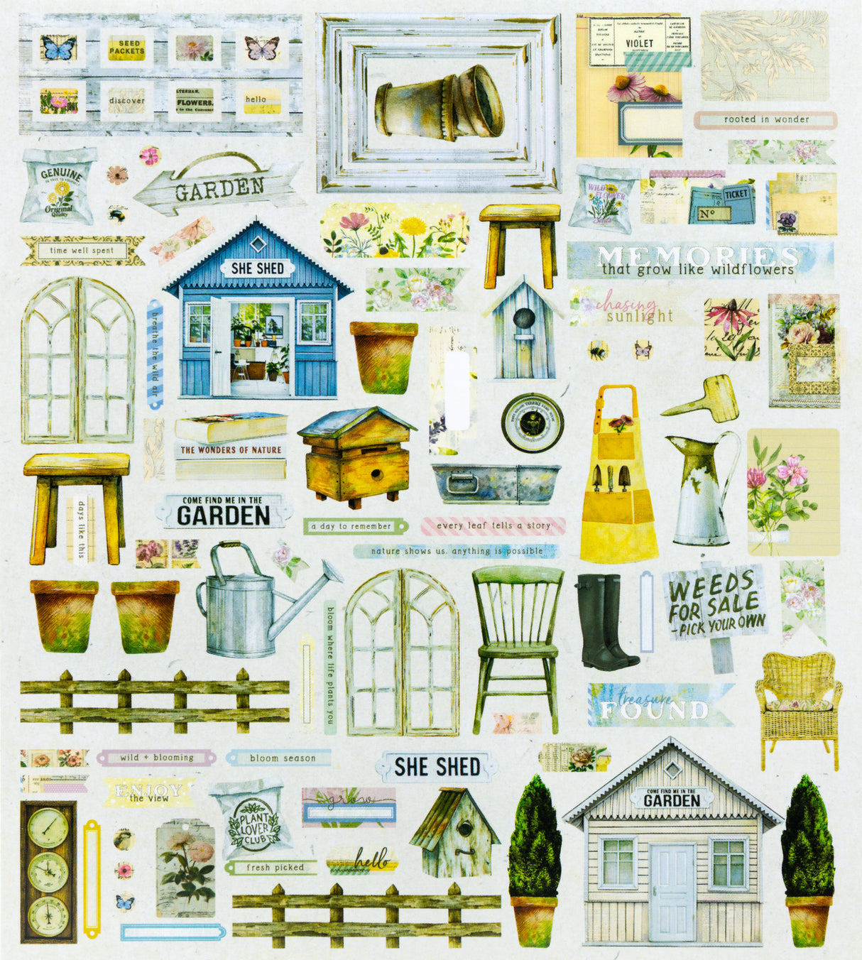 49 and Market Die-cut Elements - From the Garden