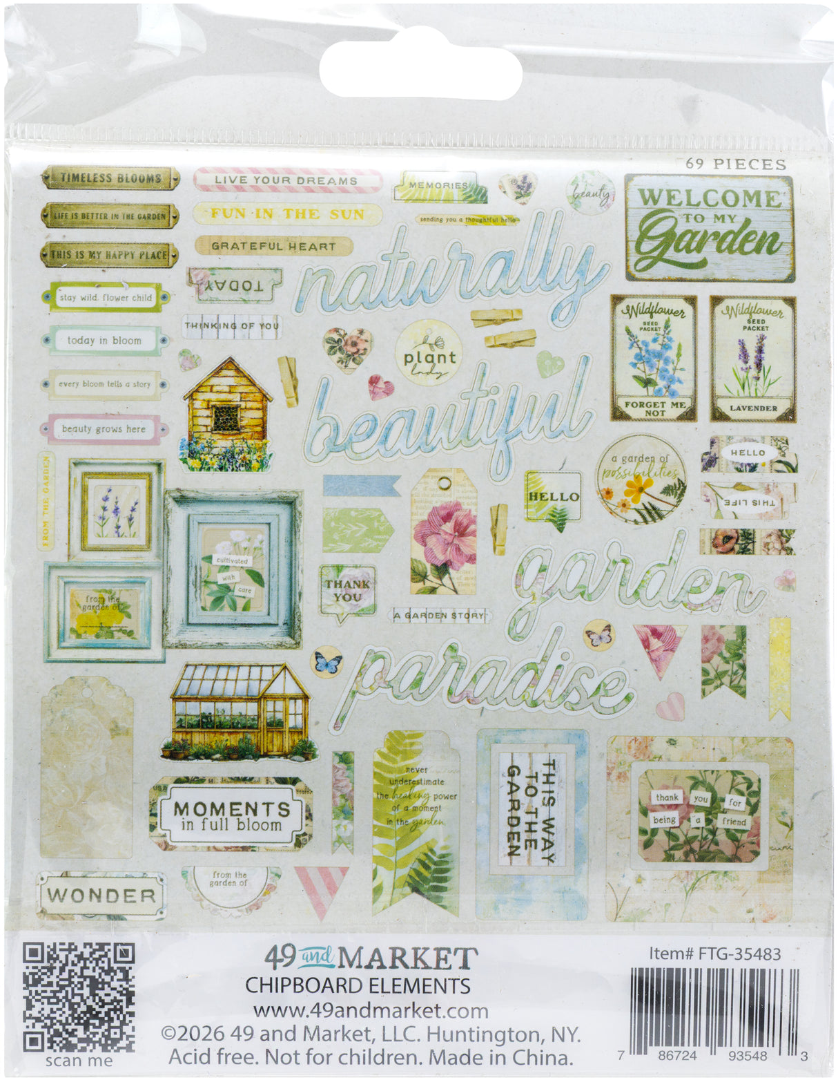 49 and Market Chipboard Elements - From the Garden