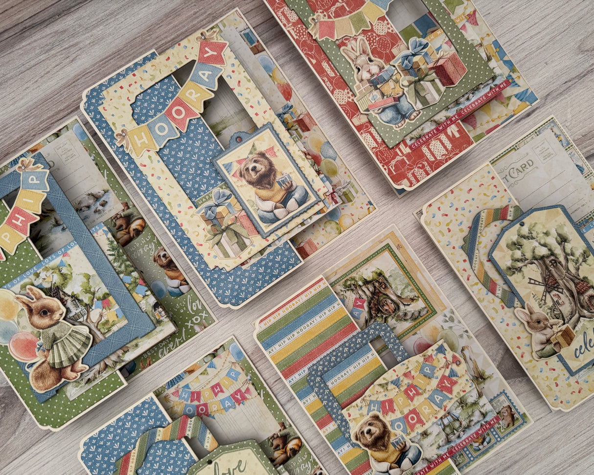 Graphic 45 Card Class Series Vol 3 2025 - Hip Hip Hooray – Z-Fold Card Set