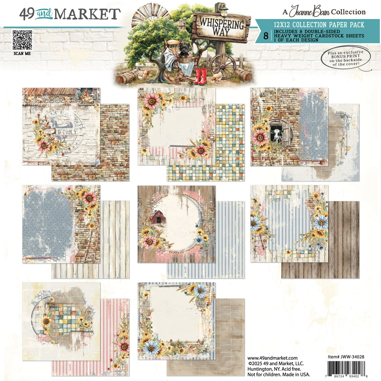 49 and Market 12 x 12 Collection Paper Pack - Whispering Way (Joanne Bain)