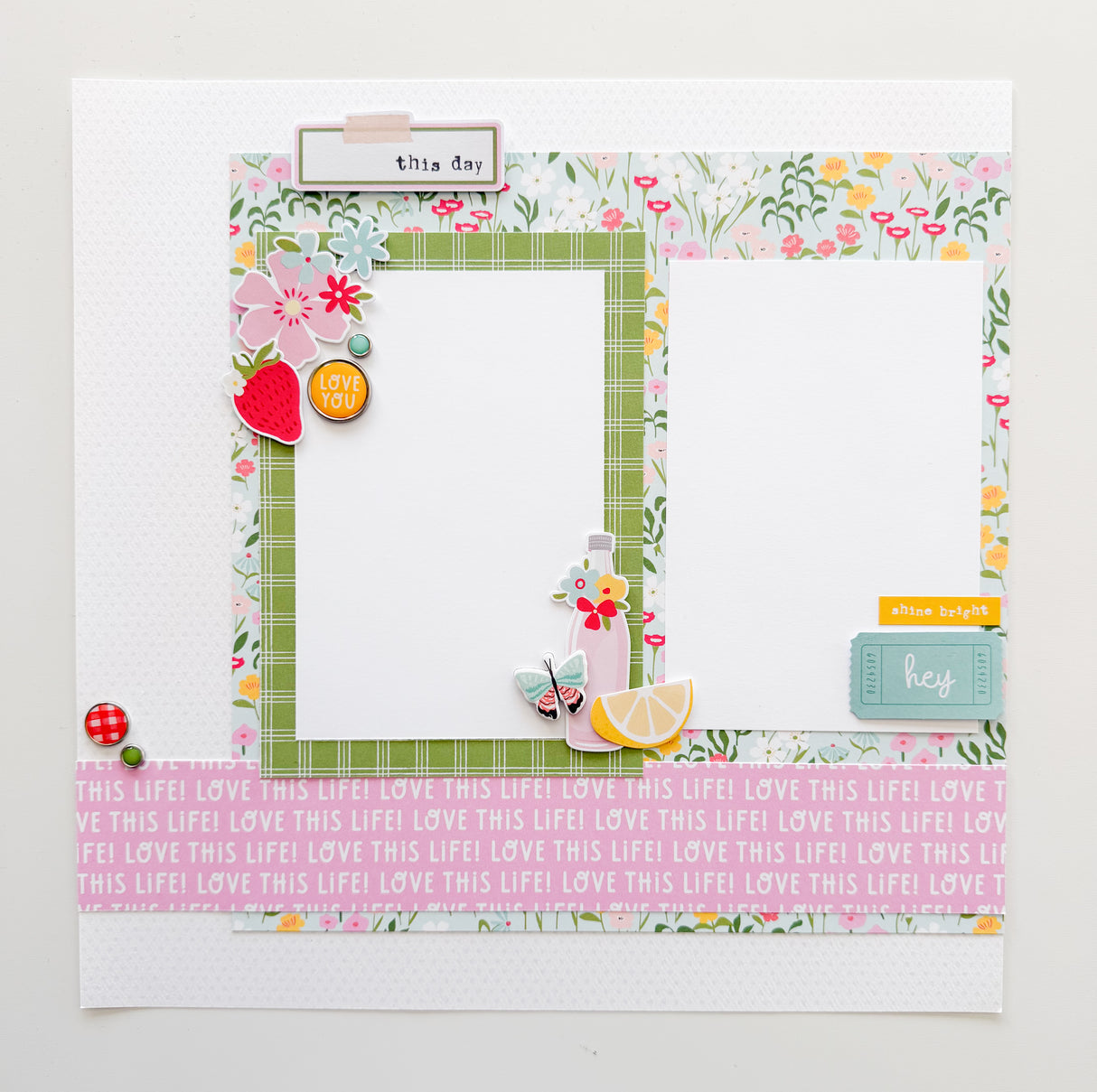 SIMPLE STORIES PINK LEMONADE PAGE KIT
