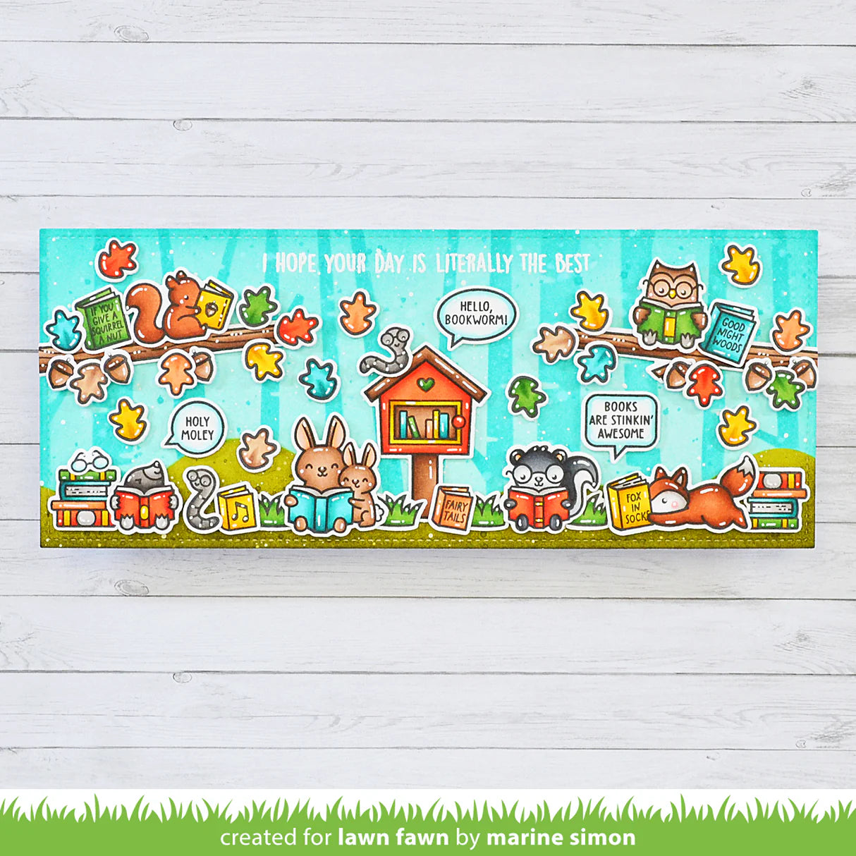 Little Woodland Library Coloring Stencils