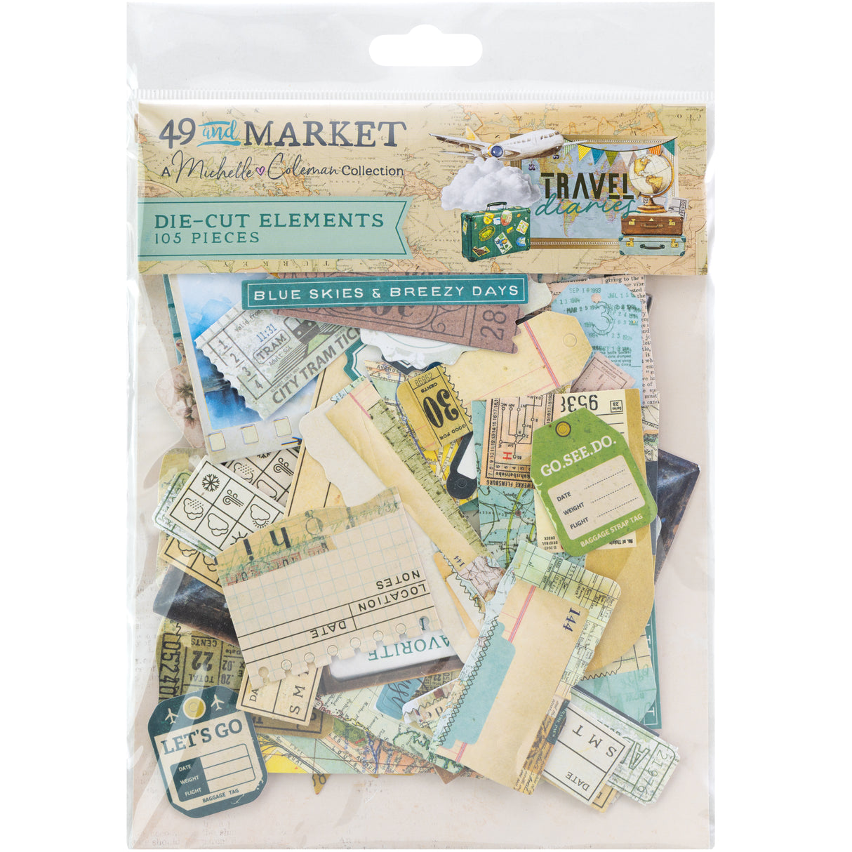 49 and Market Die-Cut Elements - Travel Diaries