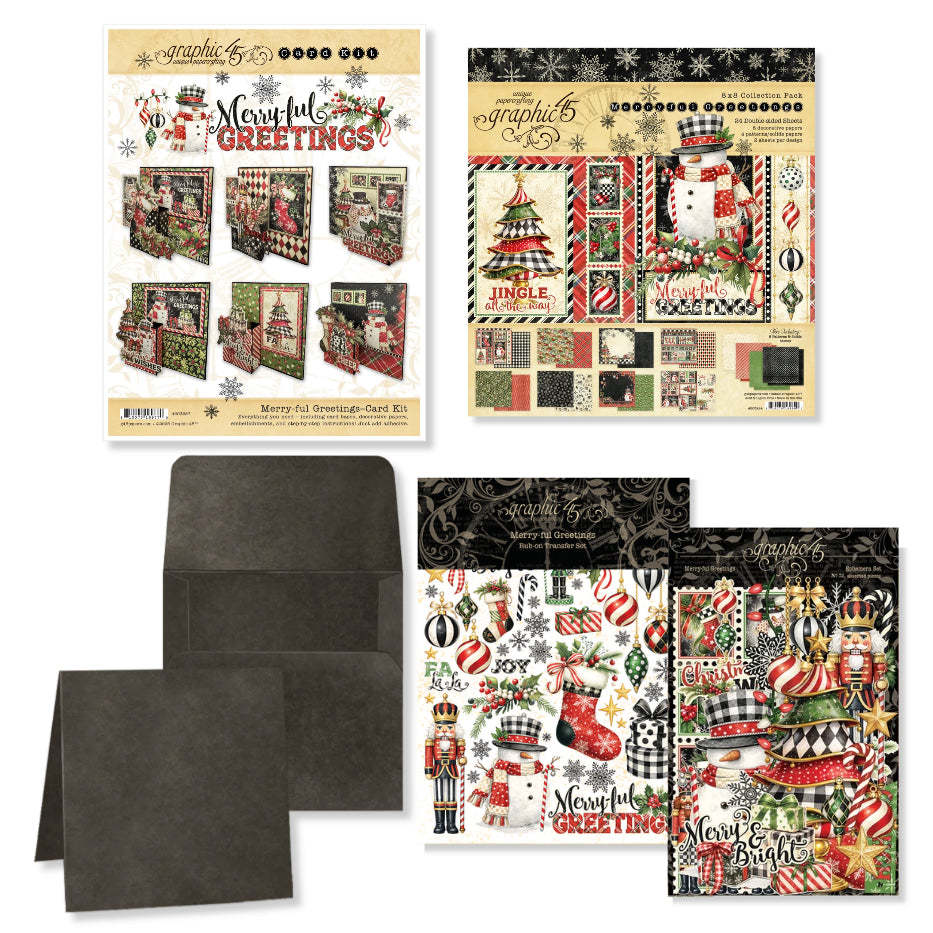 Graphic 45 Card Class Series - Merry-ful Greetings Card Kit