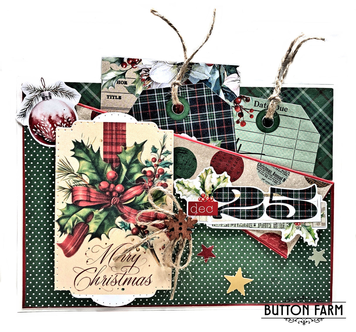 ⛄Simple Vintage Evergreen Memories Card Kit by Kathy Clement🎄
