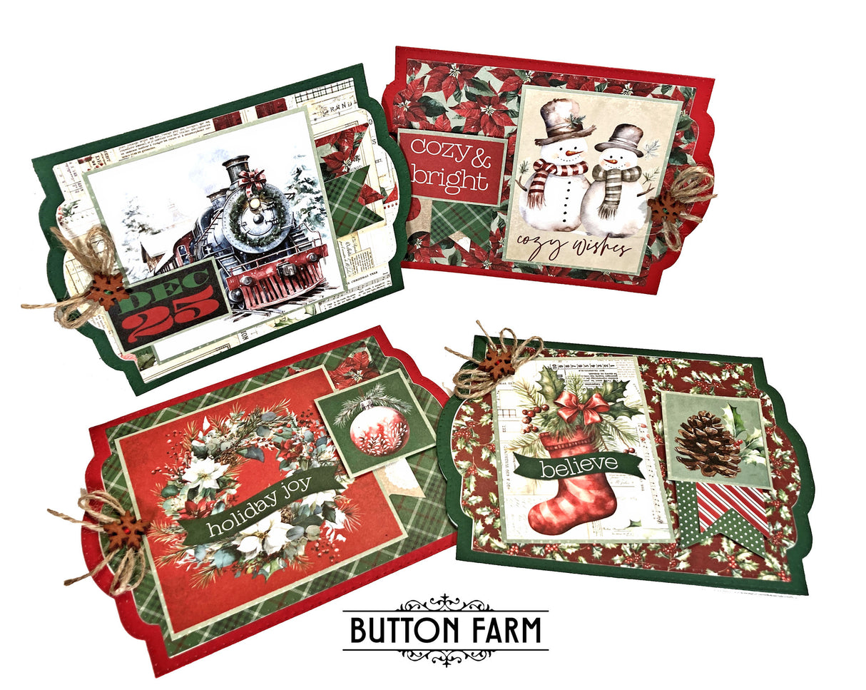 ⛄Simple Vintage Evergreen Memories Card Kit by Kathy Clement🎄