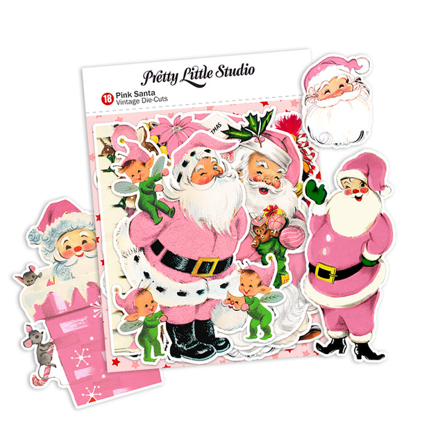Pink Santa (mini pack)-die cuts